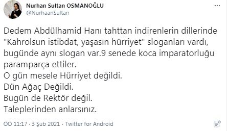 nurhan sultan osmanoglu tweet