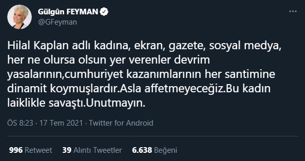 gulgun feyman hilal kaplan tweet gulgun feyman hilal kaplan tweet