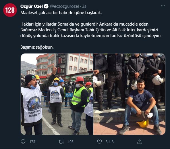 ozgur ozel soma madenci tweet